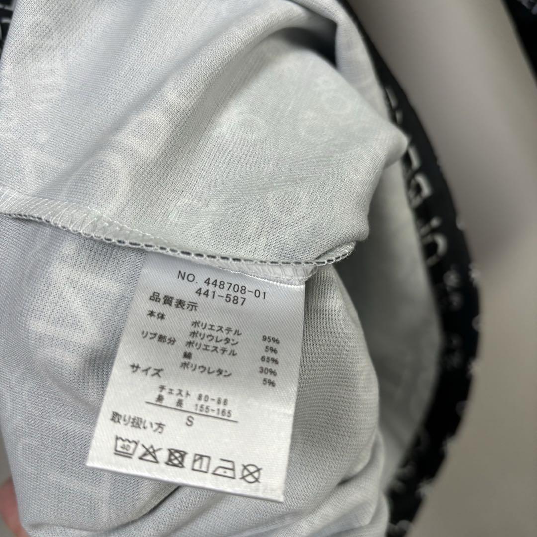 新品 BENETTON ベネトン ロンT shirt ハーフジップゴルフ 黒総柄