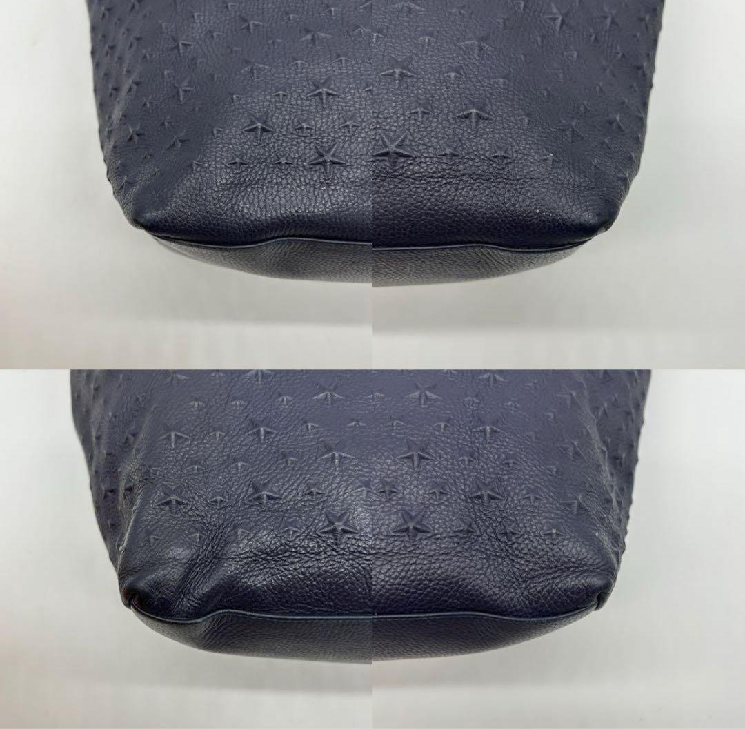 【美品】ジミーチュウ ピムリコ エンボス トートバッグ レザー ネイビー 大容量 ジミーチュウ ピムリコ スター エンボス トートバッグ ネイビー