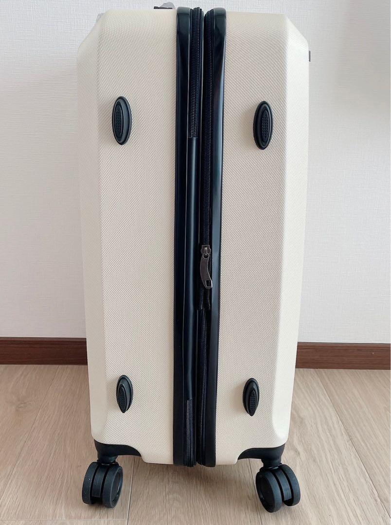 スーツケース キャリーバッグ 拡張機能 TSAロック キャリーケース 軽量 白