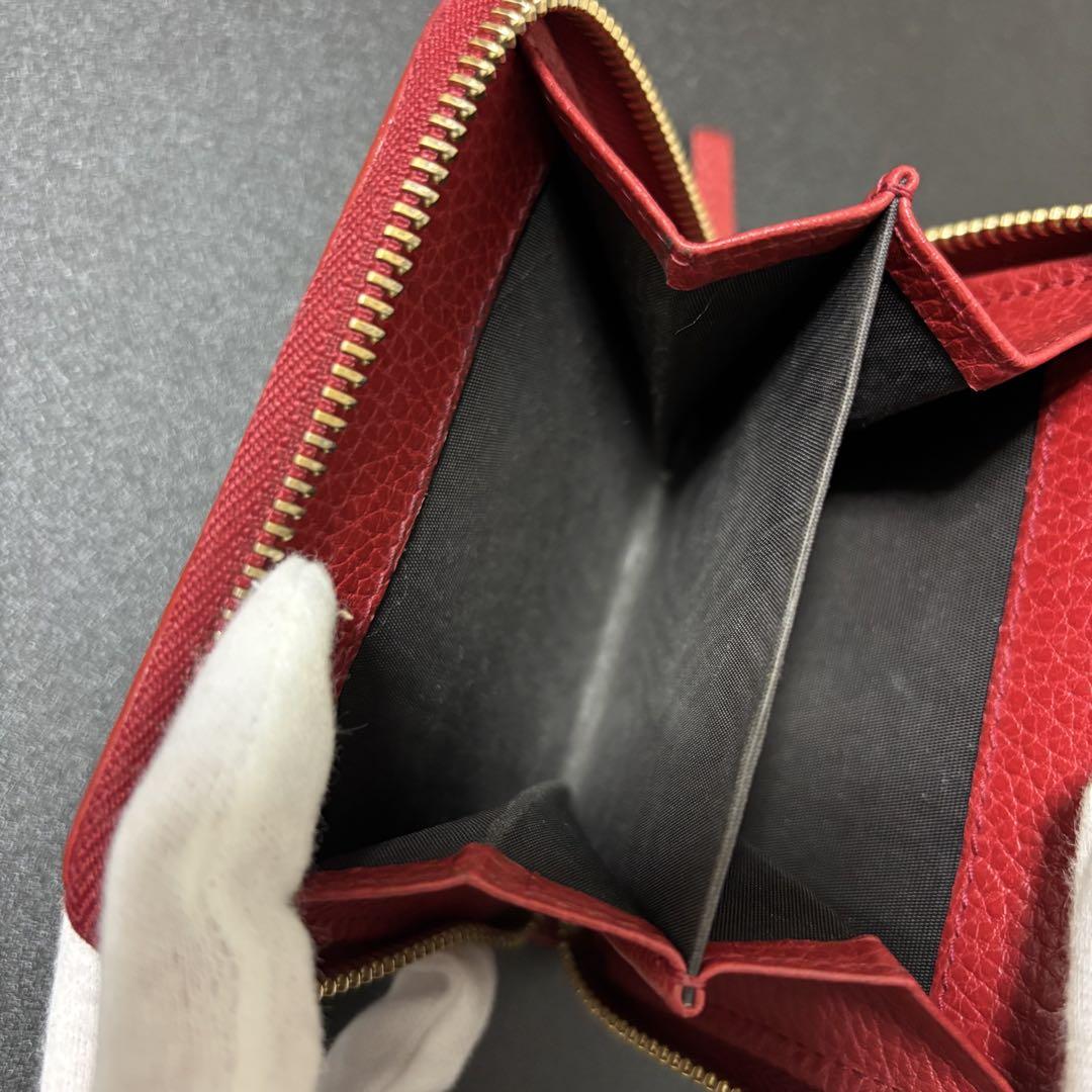 l34 Gucci グッチ キャンバス 二つ折り財布 コンパクト レッド
