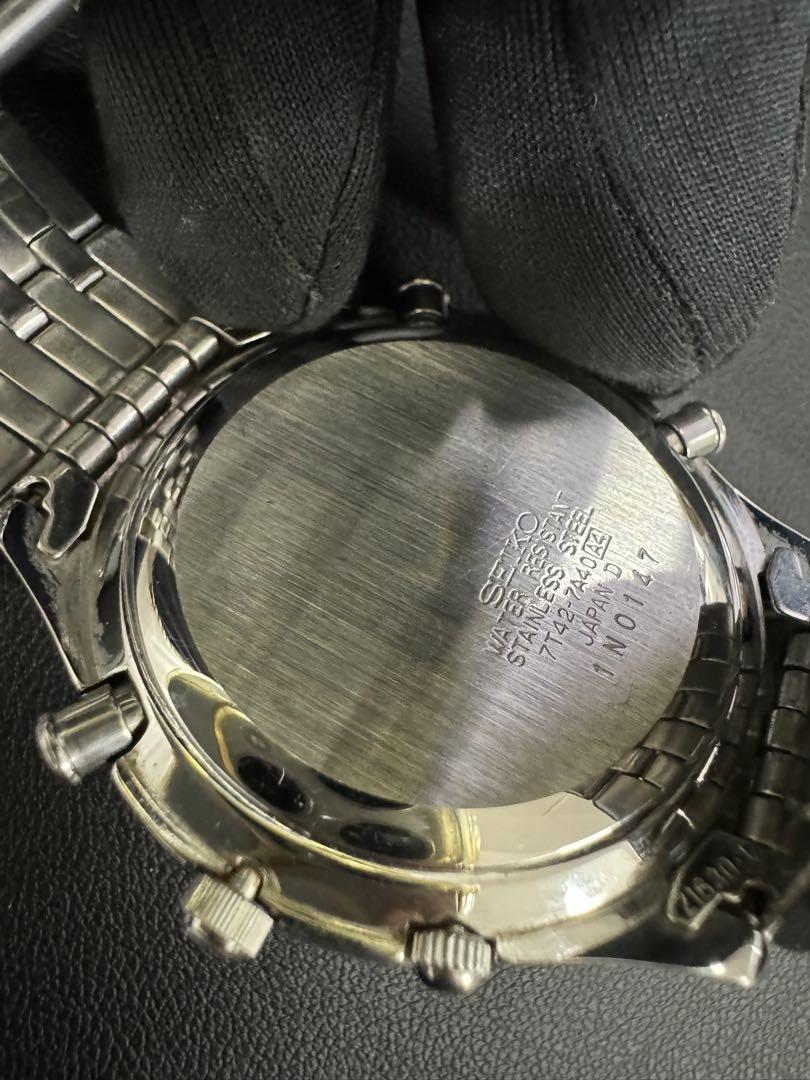 s*様 SEIKO クォーツ クロノグラフ パルスメーター　か稼働　新規電池交換