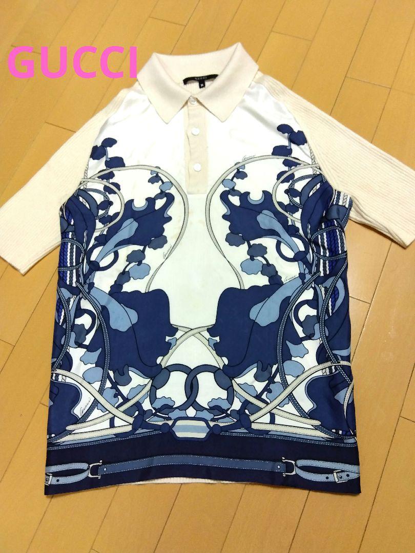 Gucci 半袖ニット　 カシミヤ50% シルク 50%