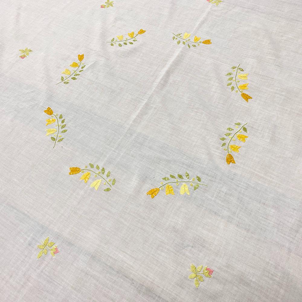 ヴィンテージ レトロ フランス 花柄 手刺繍 テーブルクロス 白 ホワイト 大判