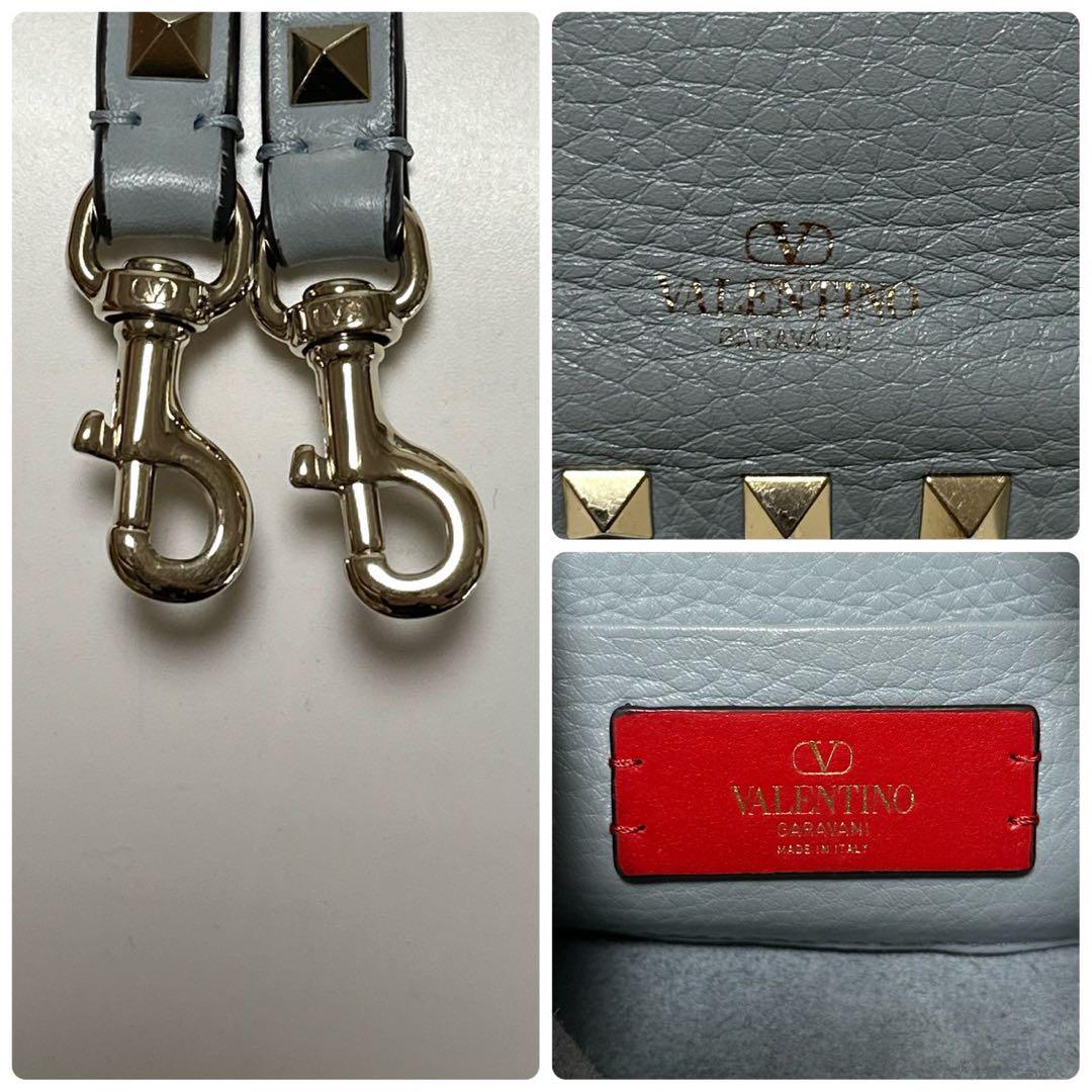 p45【極美品】ヴァレンティノ シボ革 ロックスタッズ 2way
