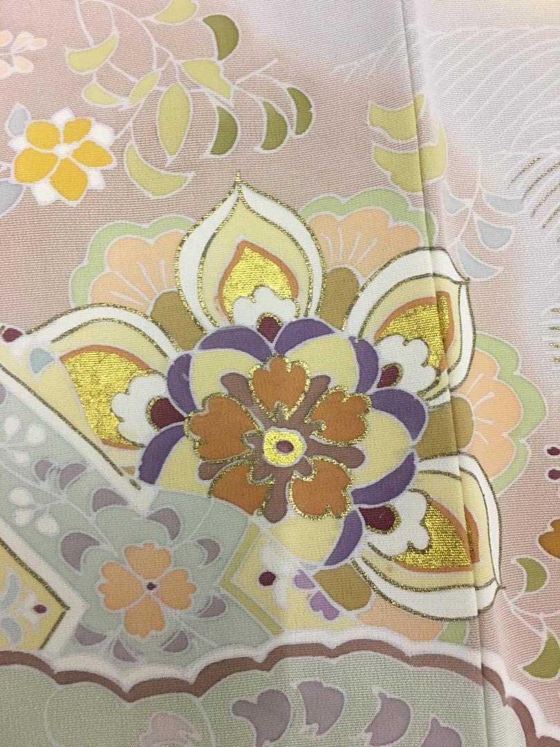 千總 たまご色 華文 染め分け訪問着