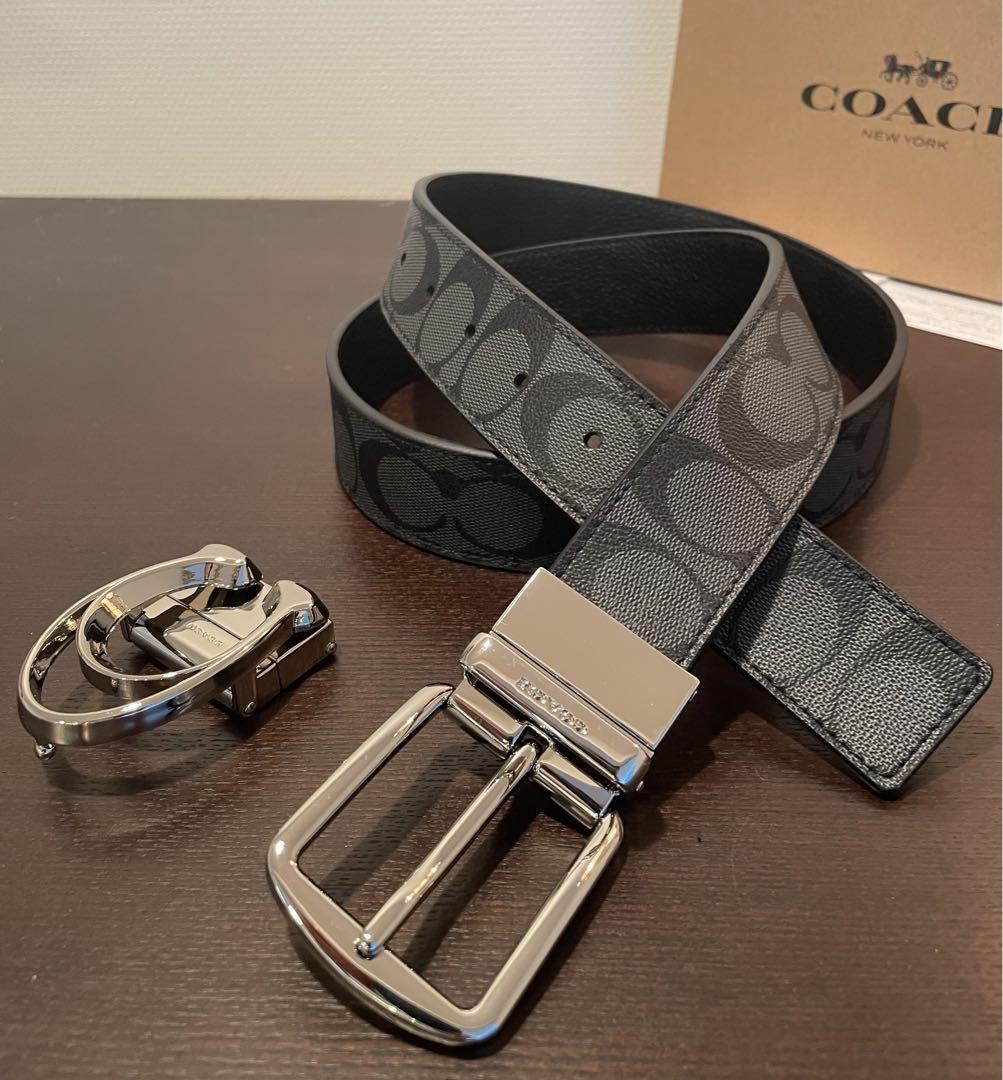 新品COACH シグネチャーフリーサイズリバーシブルベルトギフト箱付き 新品COACHコーチシグネチャーフリーサイズリバーシブルベルト