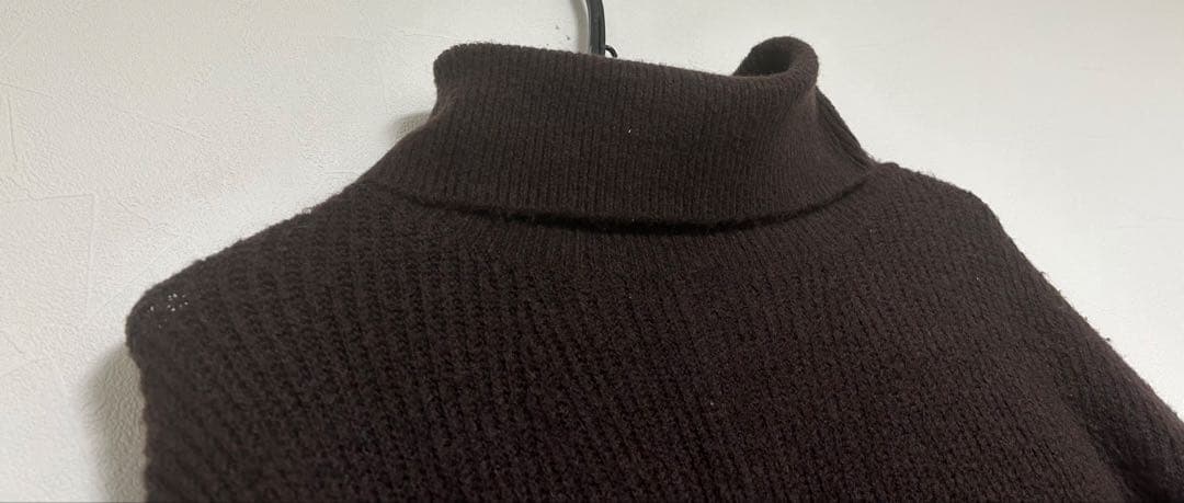 クリーニング済み　極美品　マレットメット　ブラウンニットポンチョ