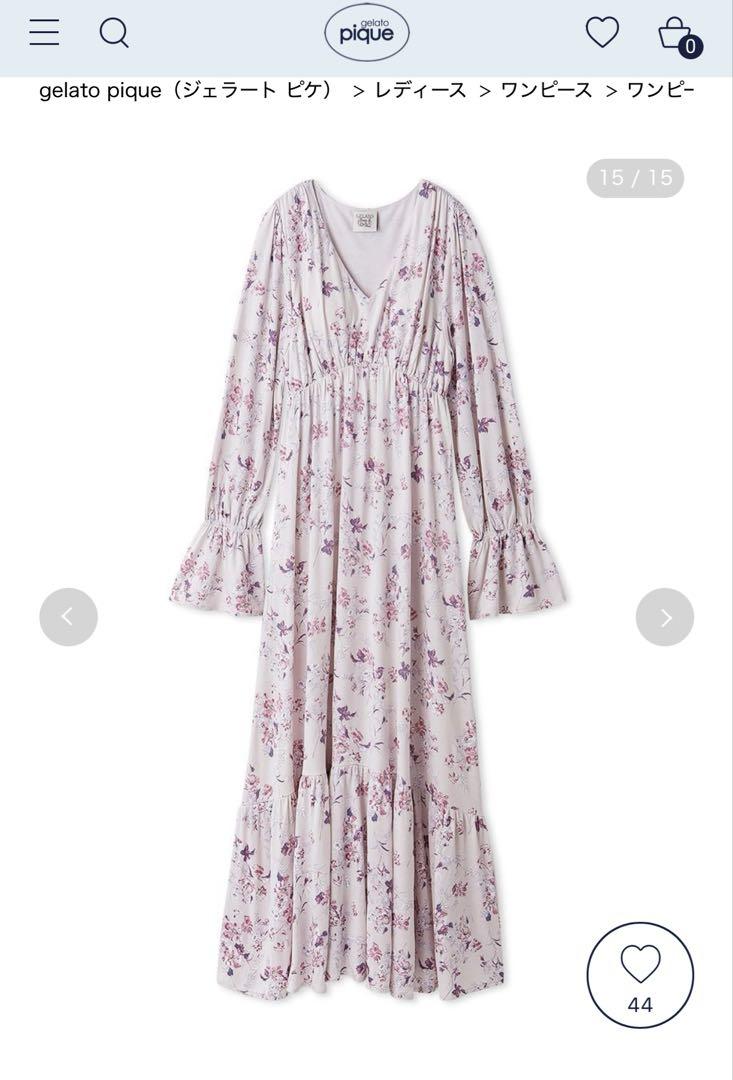 新品♡ 花柄カップイン長袖ワンピース　ジェラピケ