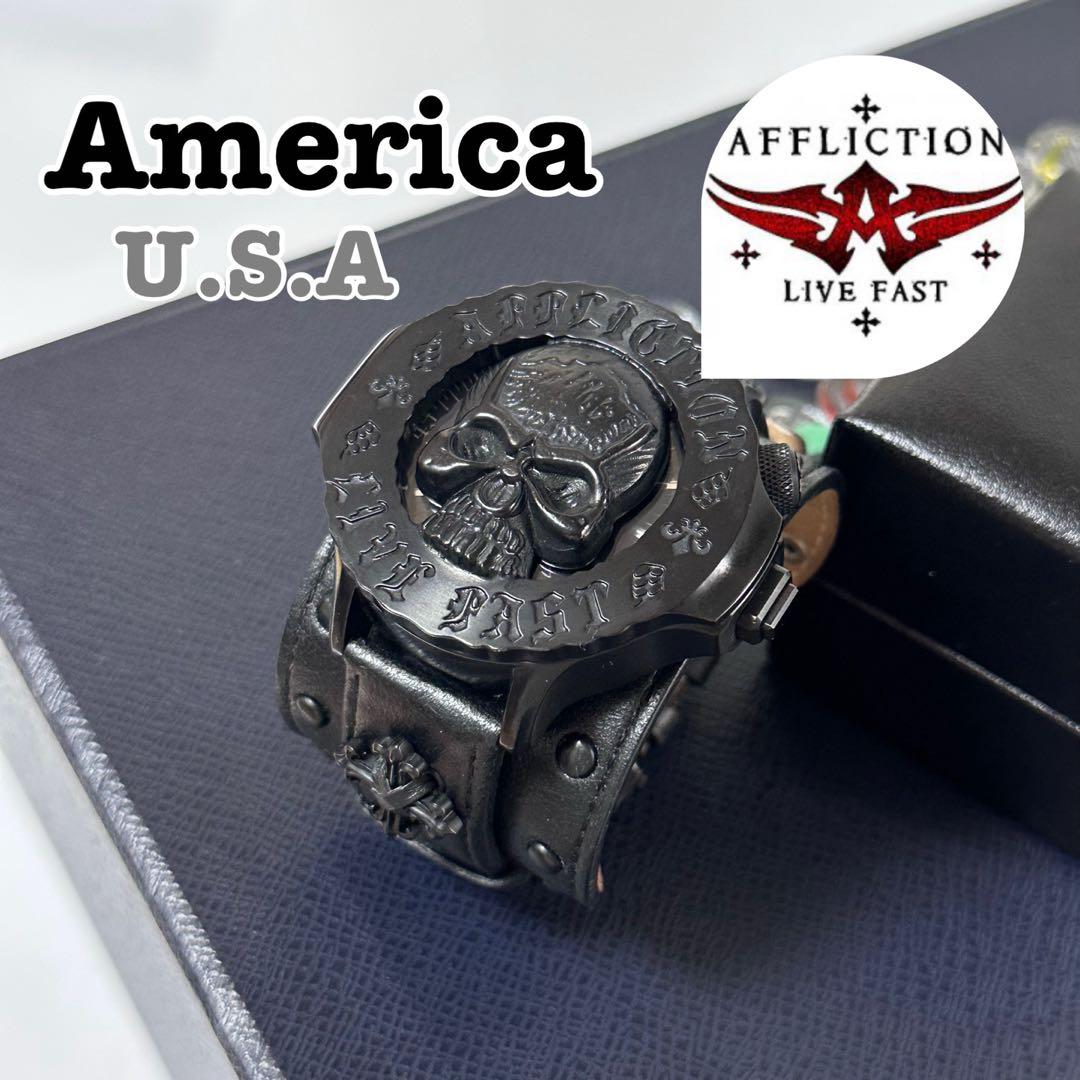 AFFLICTION スカル腕時計ヴィンテージ U.S.A wactch