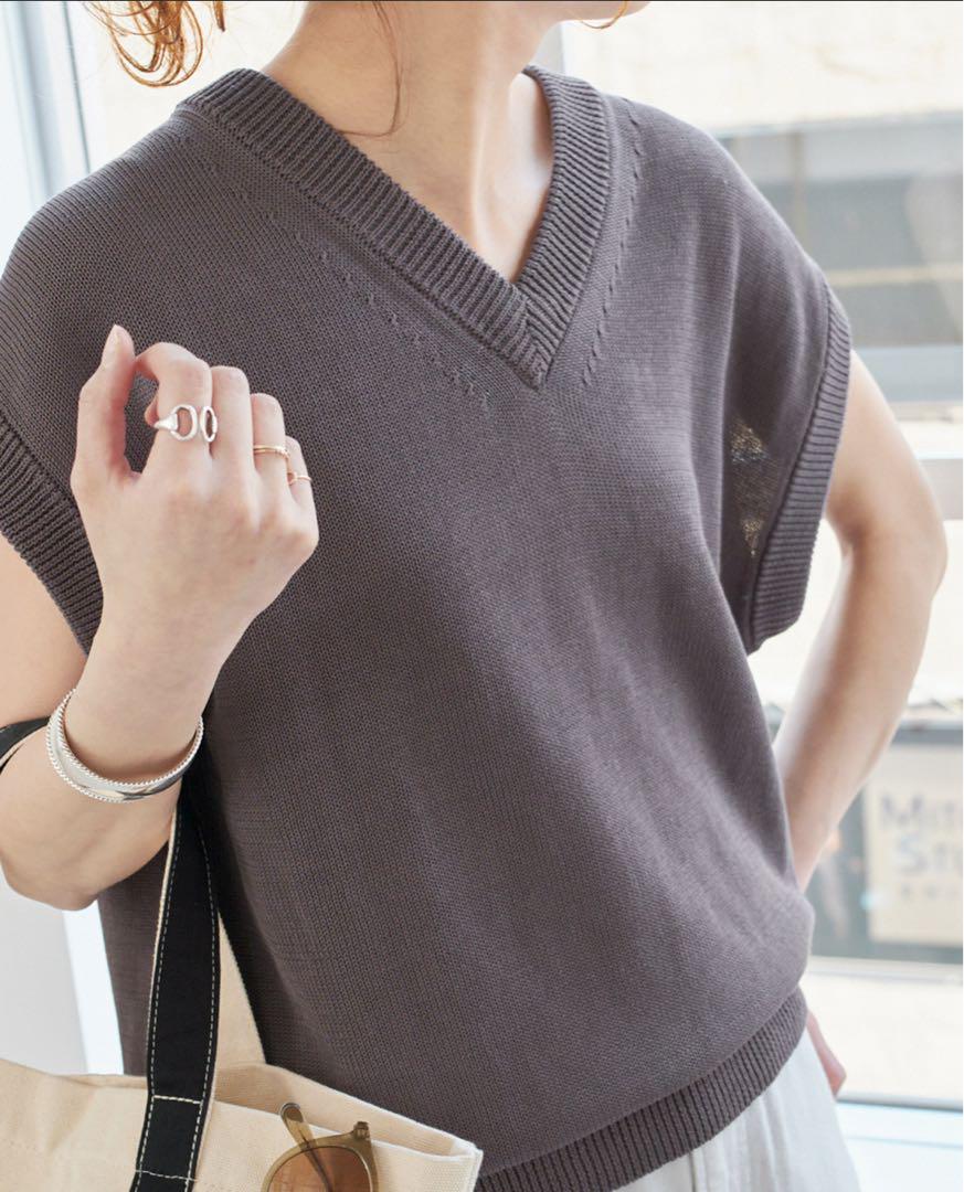 Spick &Span コットンシルクリネンニットベスト（タグ付）