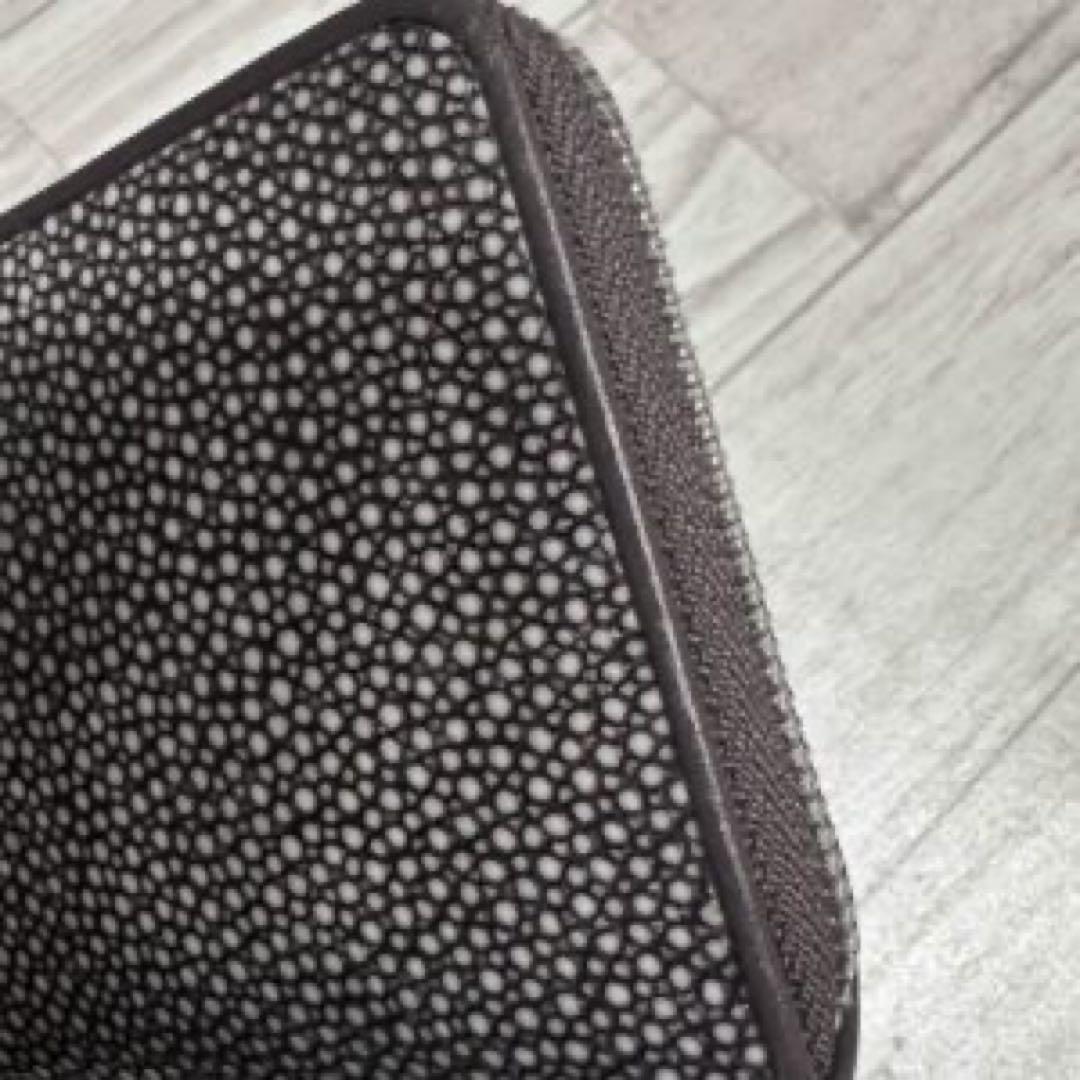スティングレー 長財布 ポリッシュ加工 ウォレット ダークブラウン