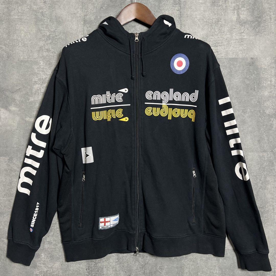 Mitre マイター　ENGLAND 派手ロゴ　フルジップパーカー　人気XL