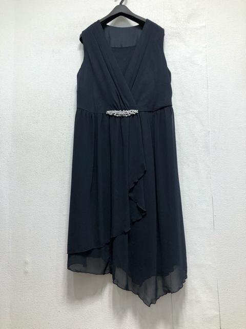 新品☆3L紺系♪ボレロ＆ビジュー付ワンピドレス♪結婚式・フォーマル☆b600