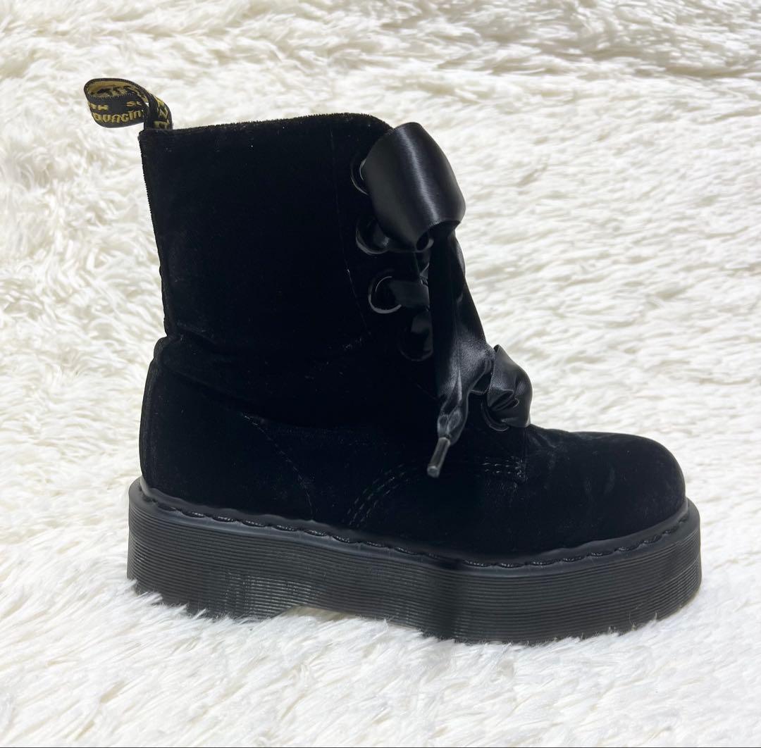 Dr.Martens MOLLY ベルベット リボンシューレース 厚底 UK4 Dr.Martens MOLLY ベルベット リボンシューレース 厚底 UK4