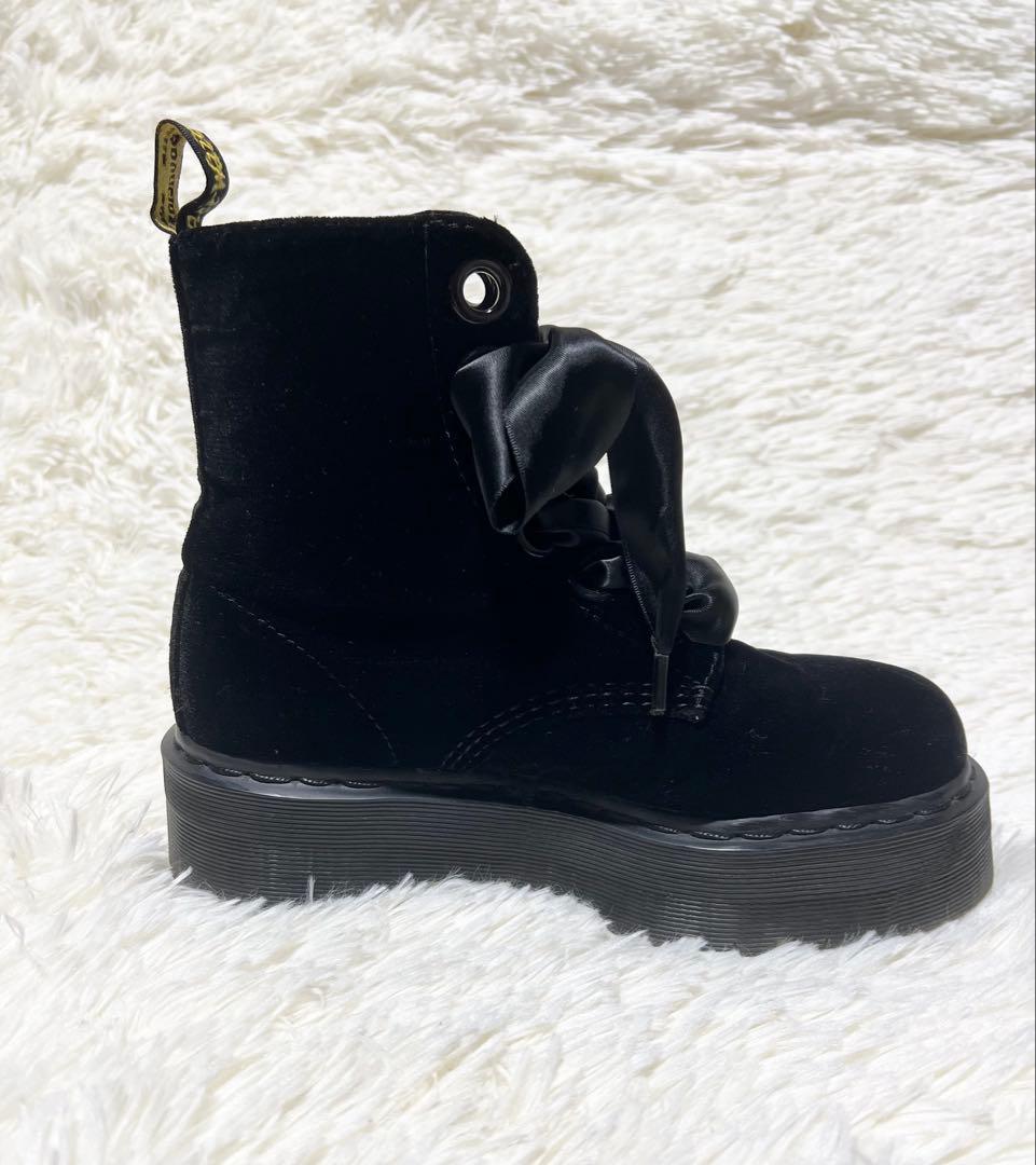 Dr.Martens MOLLY ベルベット リボンシューレース 厚底 UK4 Dr.Martens MOLLY ベルベット リボンシューレース 厚底 UK4