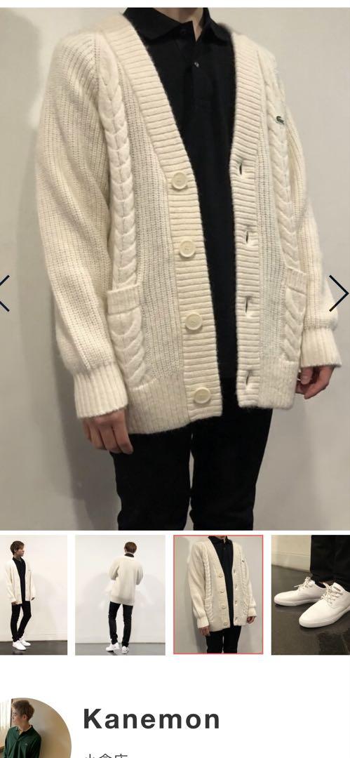 LACOSTE アルパカブレンドケーブルカーディガン