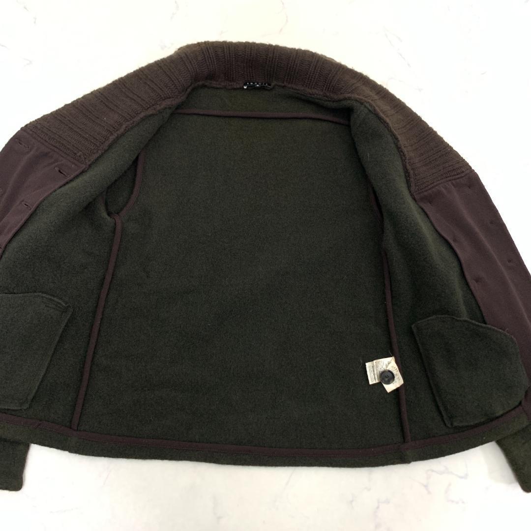 LA5270 セオリー カシミヤ ダブルボタンジャケット カーキ×ブラウン 2 LA5270 セオリー カシミヤ ダブルボタンジャケット カーキ