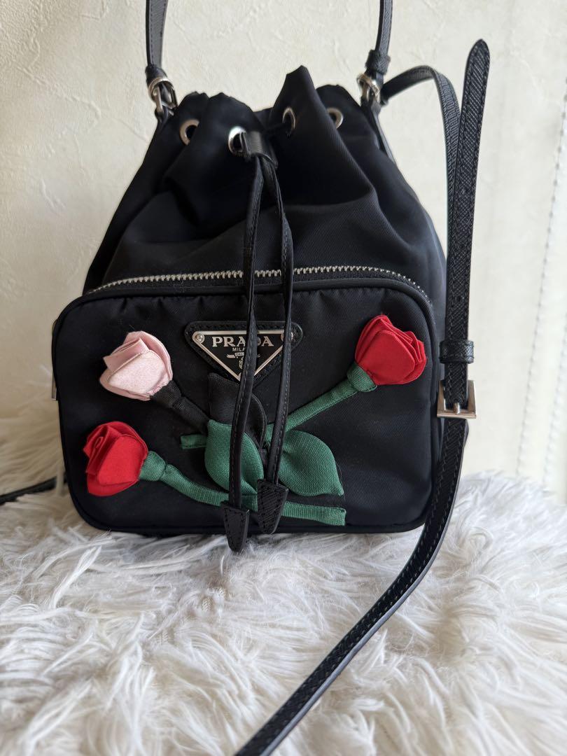 【極美品限定】PRADA ナイロンバケット フラワー付ハワイ東京限定 正規品