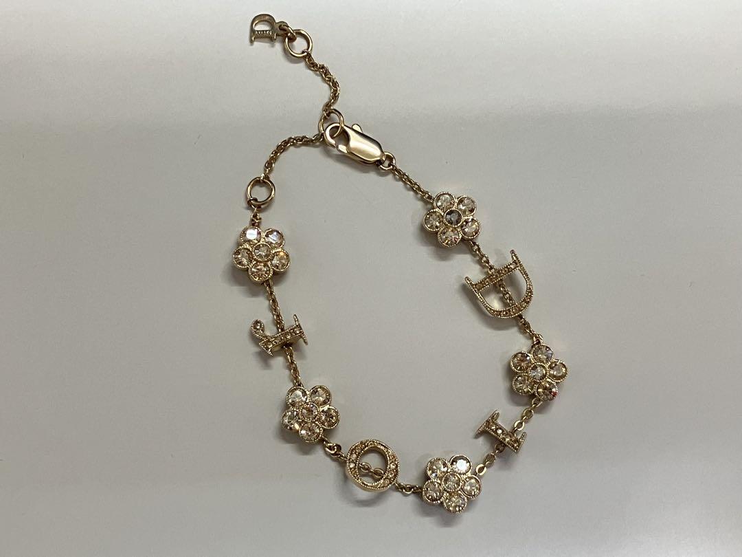 Dior ディオール　ロゴ　ブレスレット　ゴールド　花