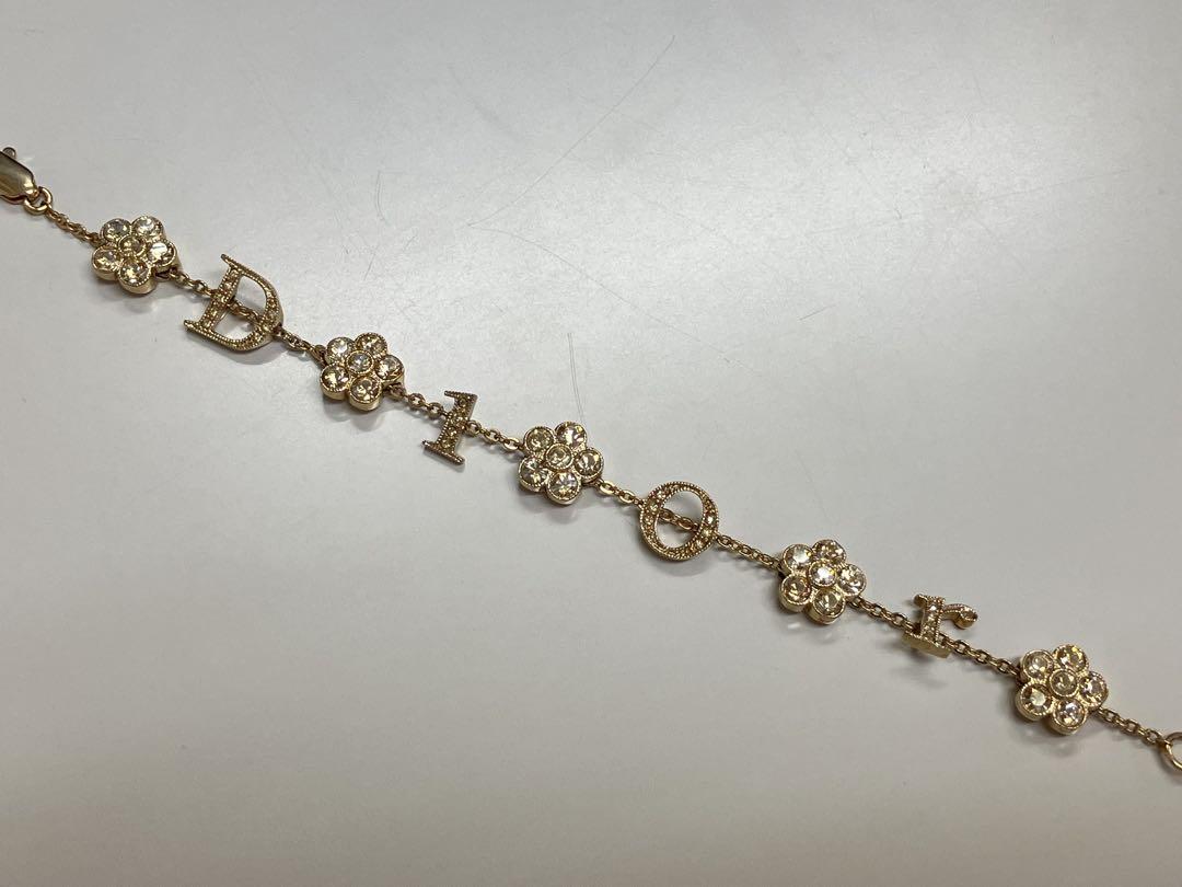 Dior ディオール　ロゴ　ブレスレット　ゴールド　花