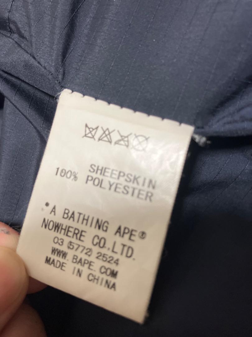 A BATHING APE エイプ　シープスキン　ダウンジャケット　S size