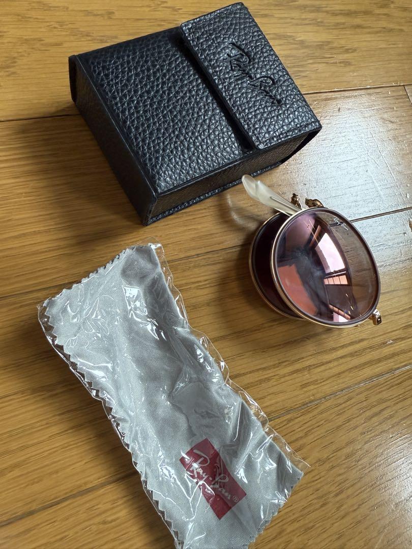 Ray-Ban ピンクオーバルミラーサングラス ケース付き