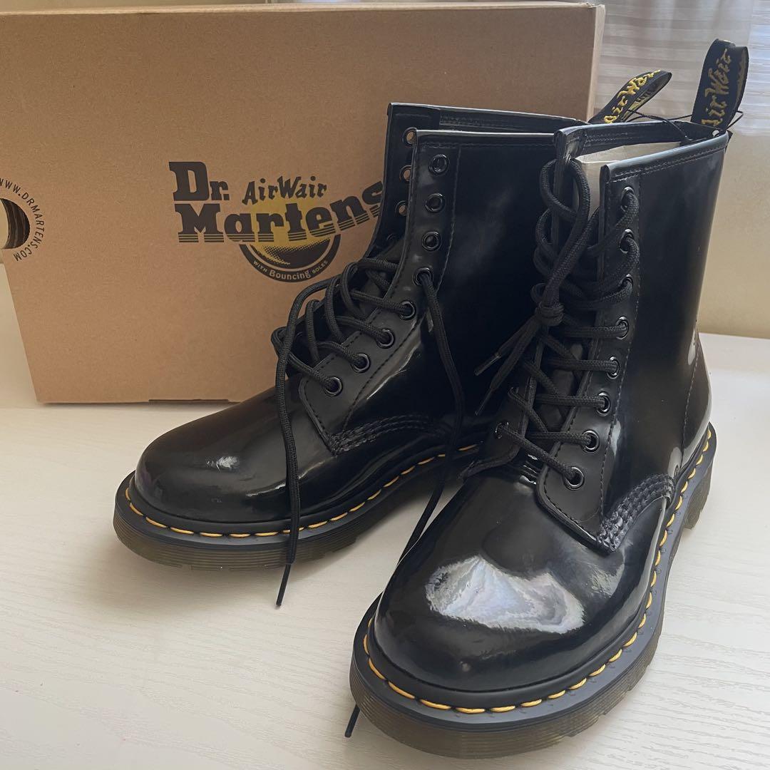 【新品未使用】Dr. Martens パテント エナメル シューズ 24㎝ ドクターマーチン 8ホール パテントブーツ シューズ エナメル