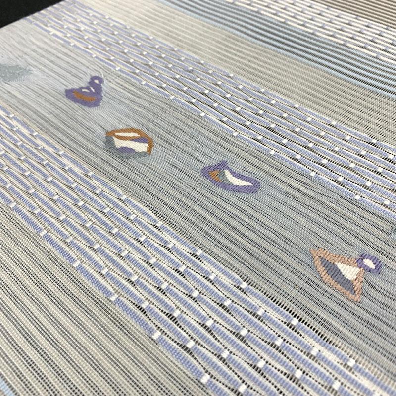 ◇507mn62◇夏帯 絽綴れ 海や貝のような文様 八寸名古屋◇美品 ◇507mn62◇夏帯 絽綴れ 海や貝のような文様 八寸名古屋◇美品