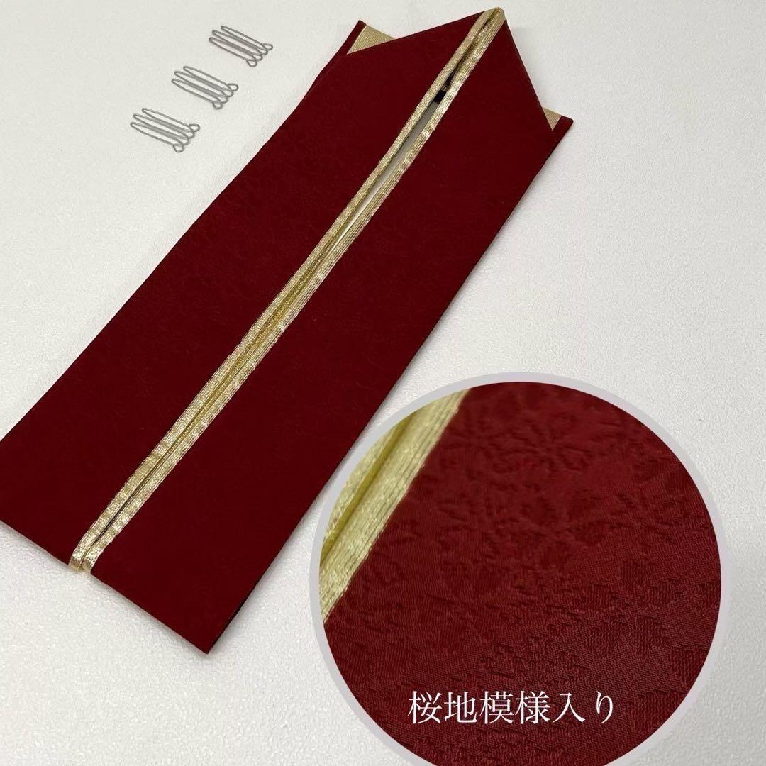 豪華刺繍　半襟　NO 22 白金雪輪柄　半衿　重衿　4way　2点 0413⑦