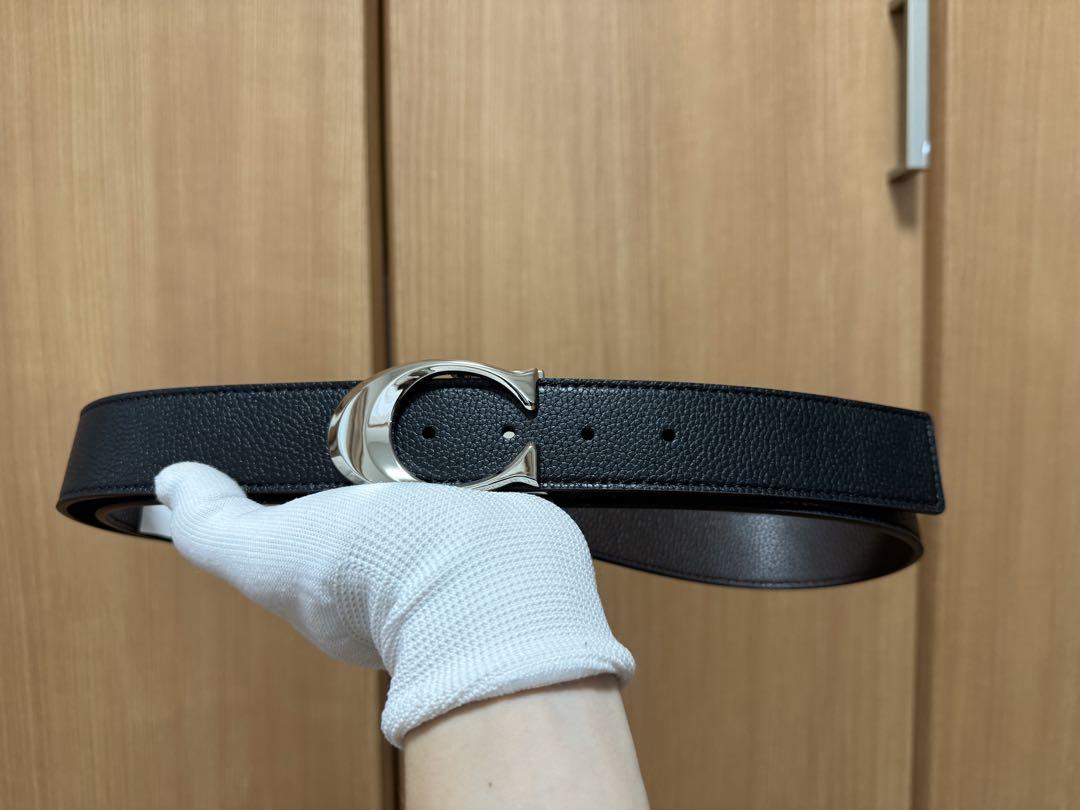 新品未使用 coach コーチ レザー リバーシブル ベルト ブラック・ブラウン
