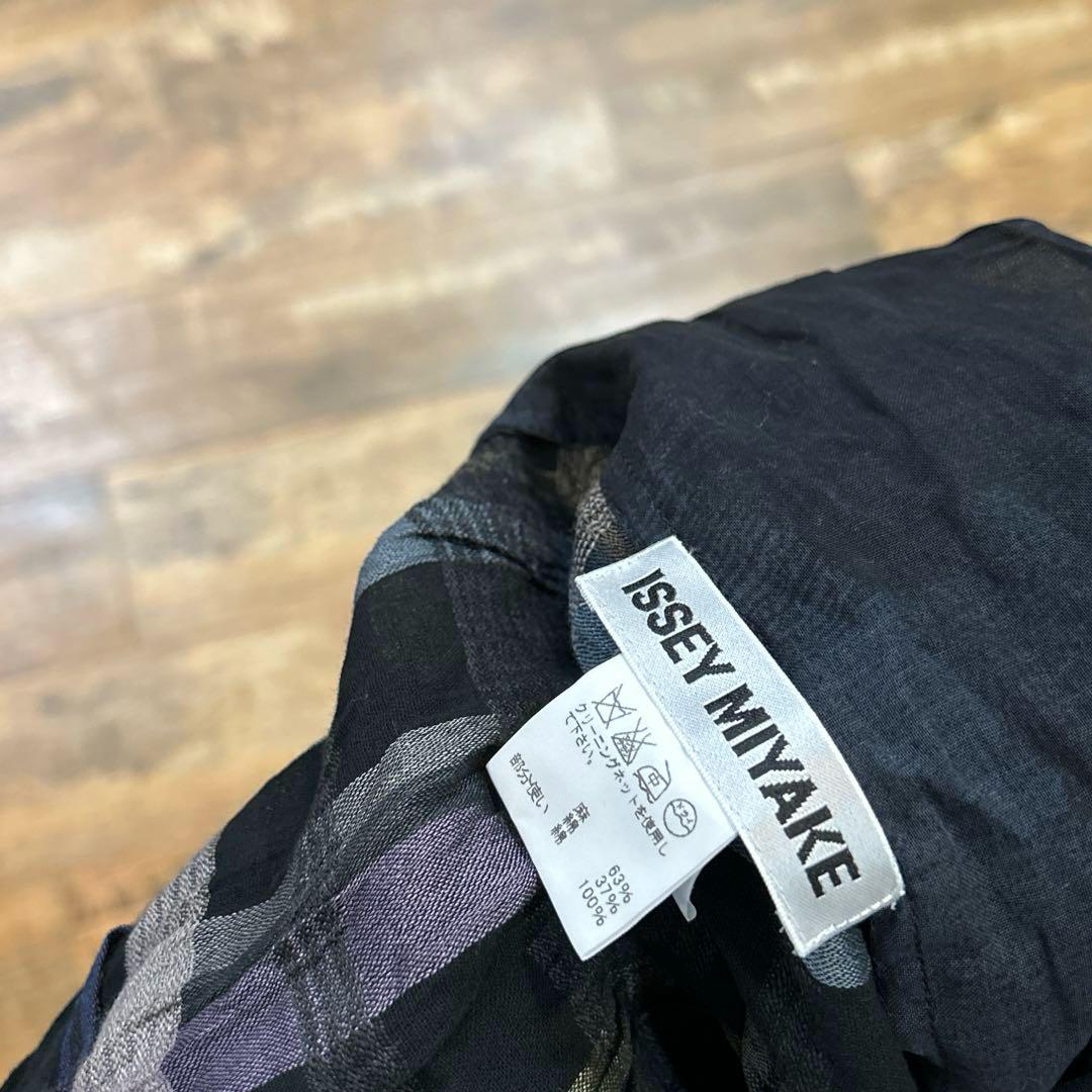 ISSEY MIYAKE イッセイミヤケ シワ プリーツ チェック 変形 羽織り