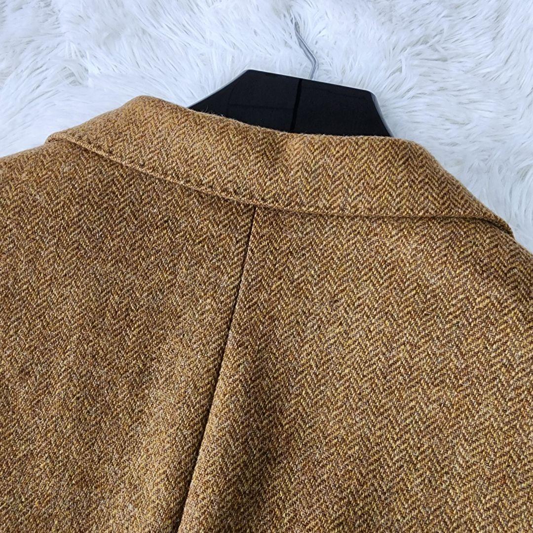 【美品/MOON生地】クリケット テーラードジャケット ヘリンボーン柄 キャメル
