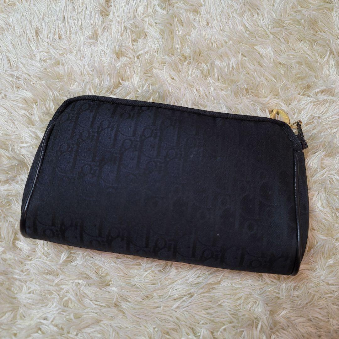 美品 キャンバス レザー ブラック ロゴプレート fiOBM-m94787805206 Dior トロッター ポーチ 超激得即納