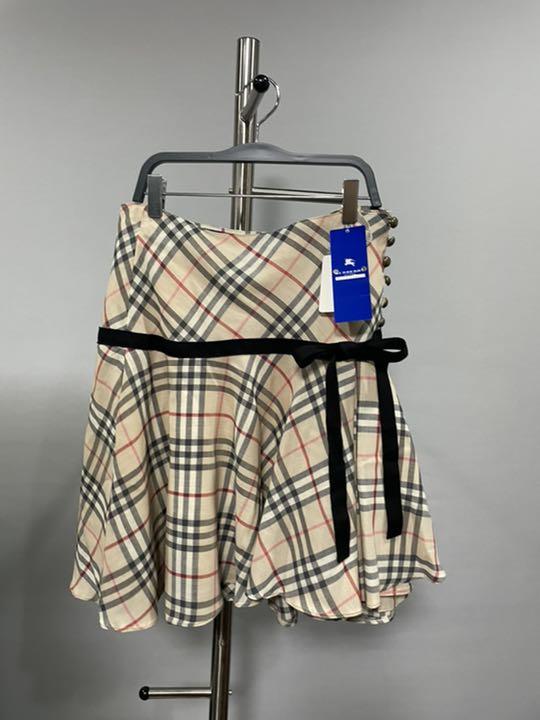 新品BURBERRYバーバリーブルーレーベルチェックスカートレディースベージュ