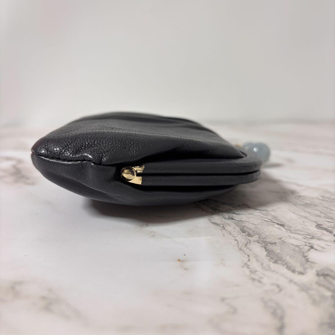 【美品】ペルケ 長財布 ジェムストーン がま口 大容量 人気 レディース グレー