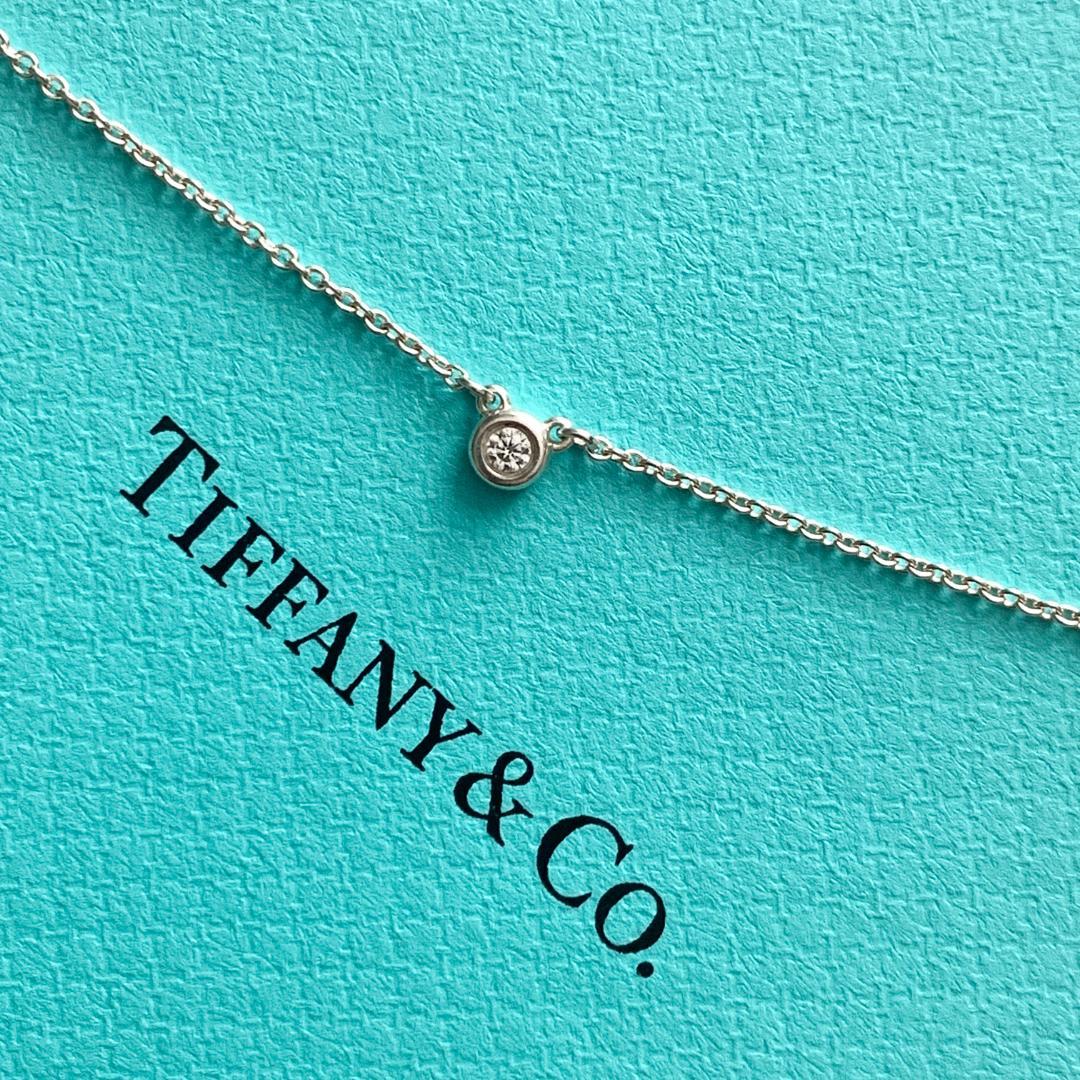 極美品 人気 ティファニー バイザヤード 0.05ct ダイヤモンド ネックレス