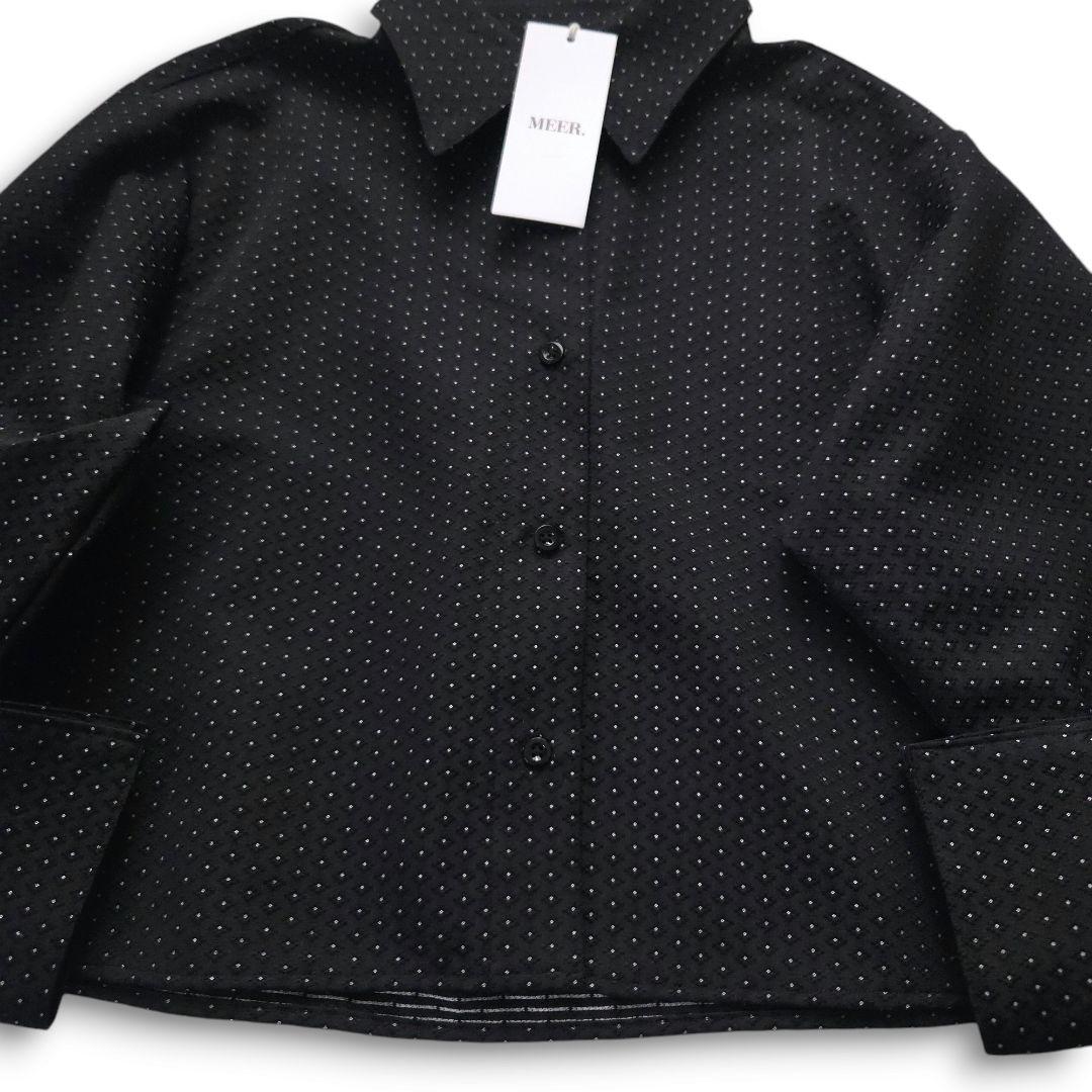 MEER. フラワージャガードシャツ ショート丈 ワイドシルエット 黒 新品
