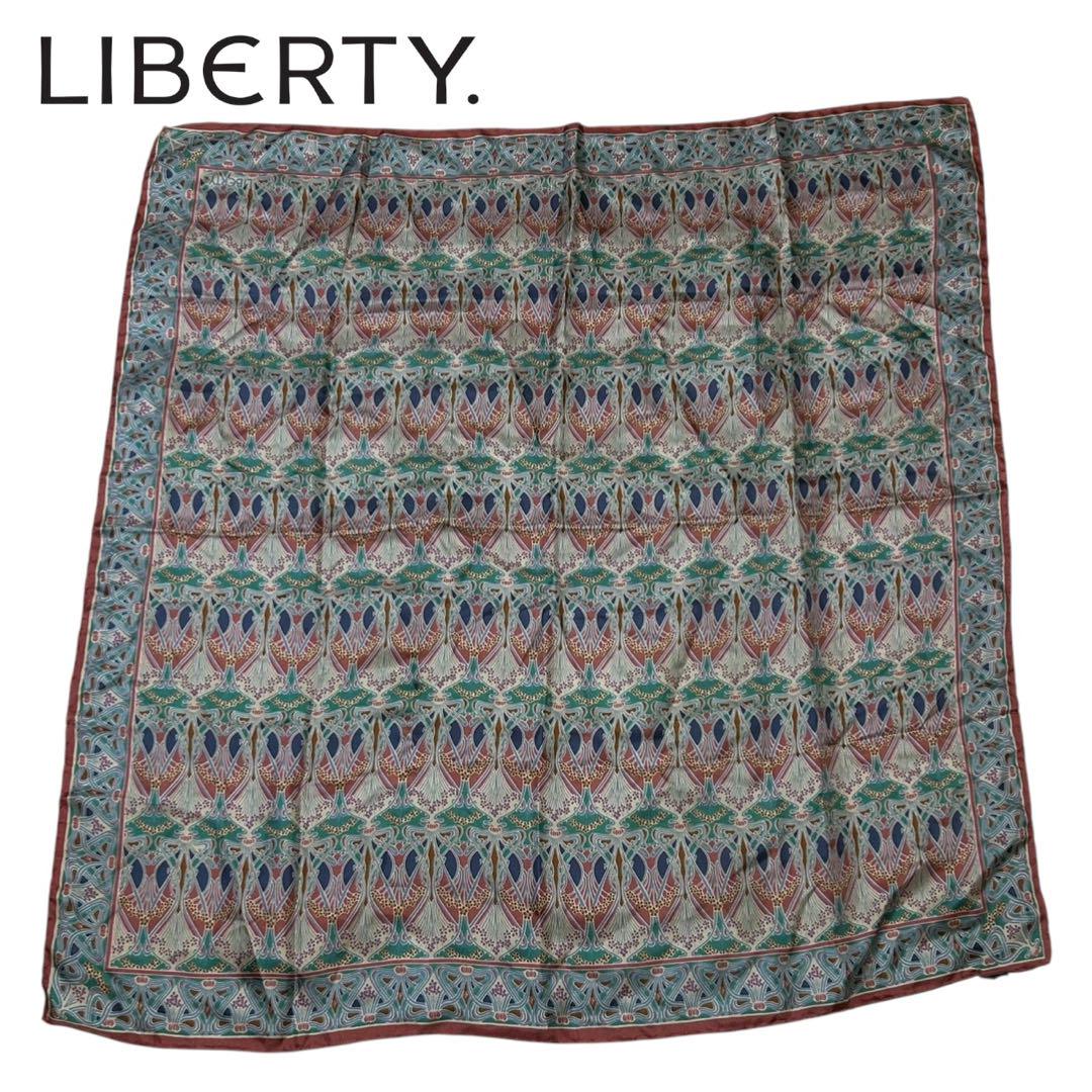 LIBERTYリバティ スカーフ シルク 大判 890×890 ① LIBERTY リバティ 大判スカーフ シルク100% アールヌーヴォー調