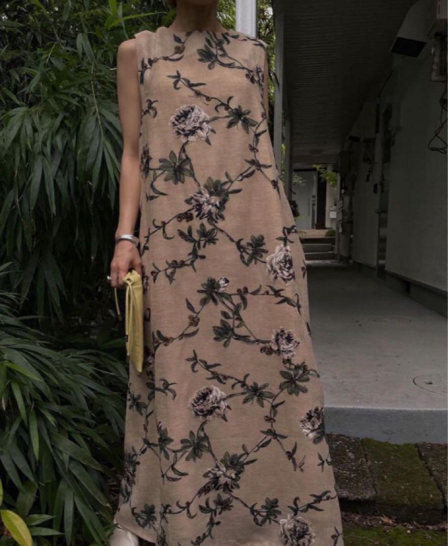 【美品】フラワーリネン刺繍dress 画像3