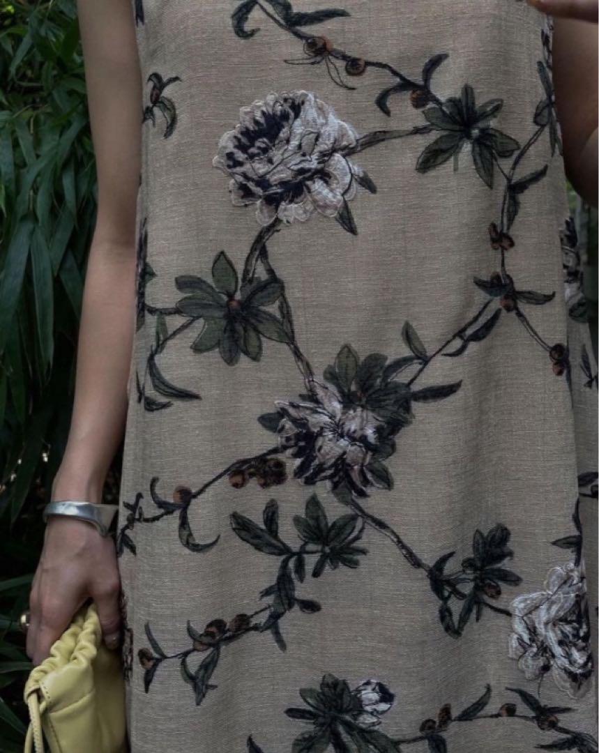 【美品】フラワーリネン刺繍dress 画像4