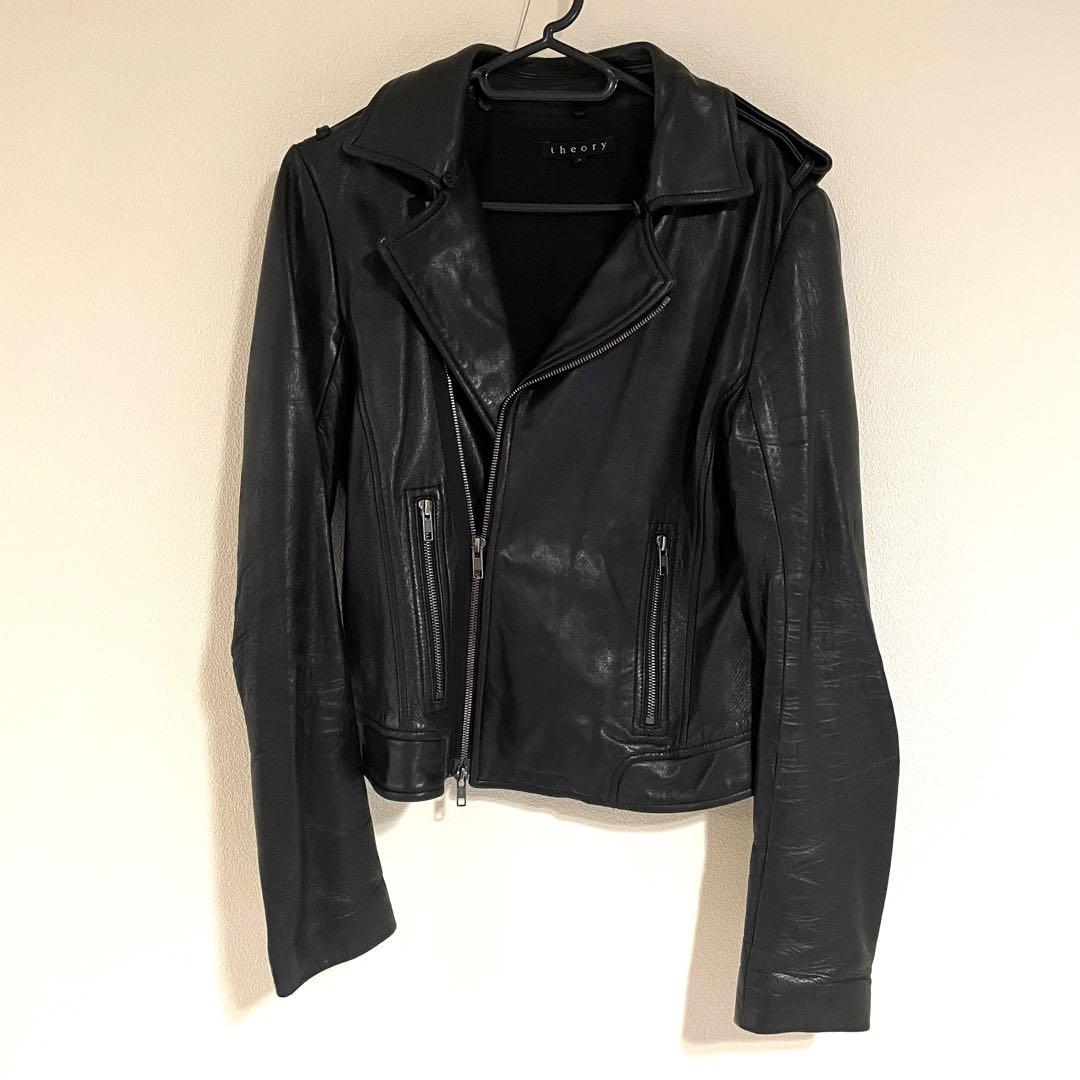 theory ラクーンファー　ラムレザー　ライダース