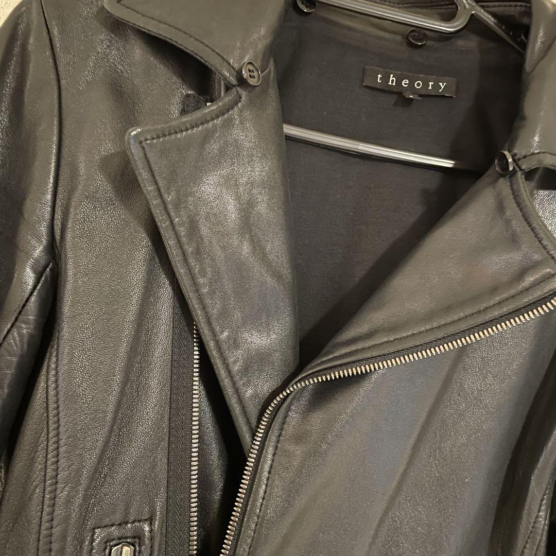 theory ラクーンファー　ラムレザー　ライダース