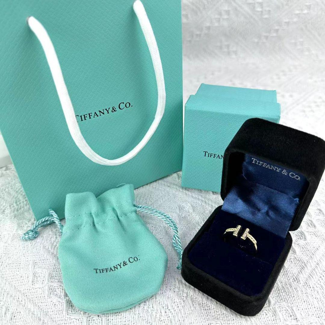 TIFFANY&Co. Tワイヤー　ダイヤ　イエローゴールドリング