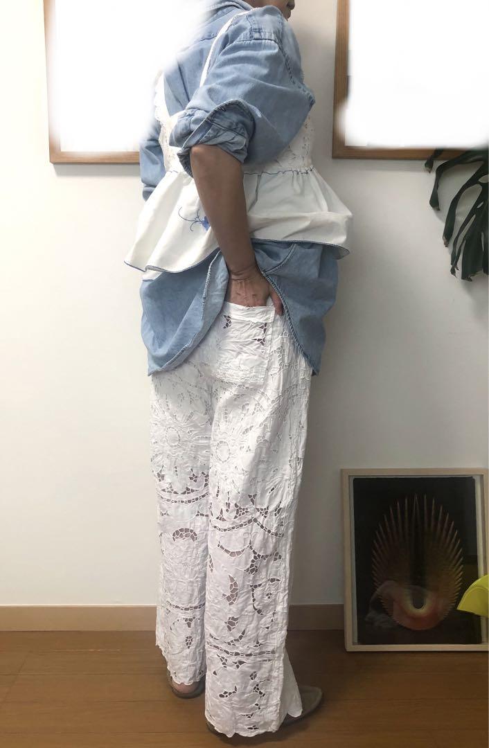 remake リメイクテーブルクロスパンツ レースパンツ vintage