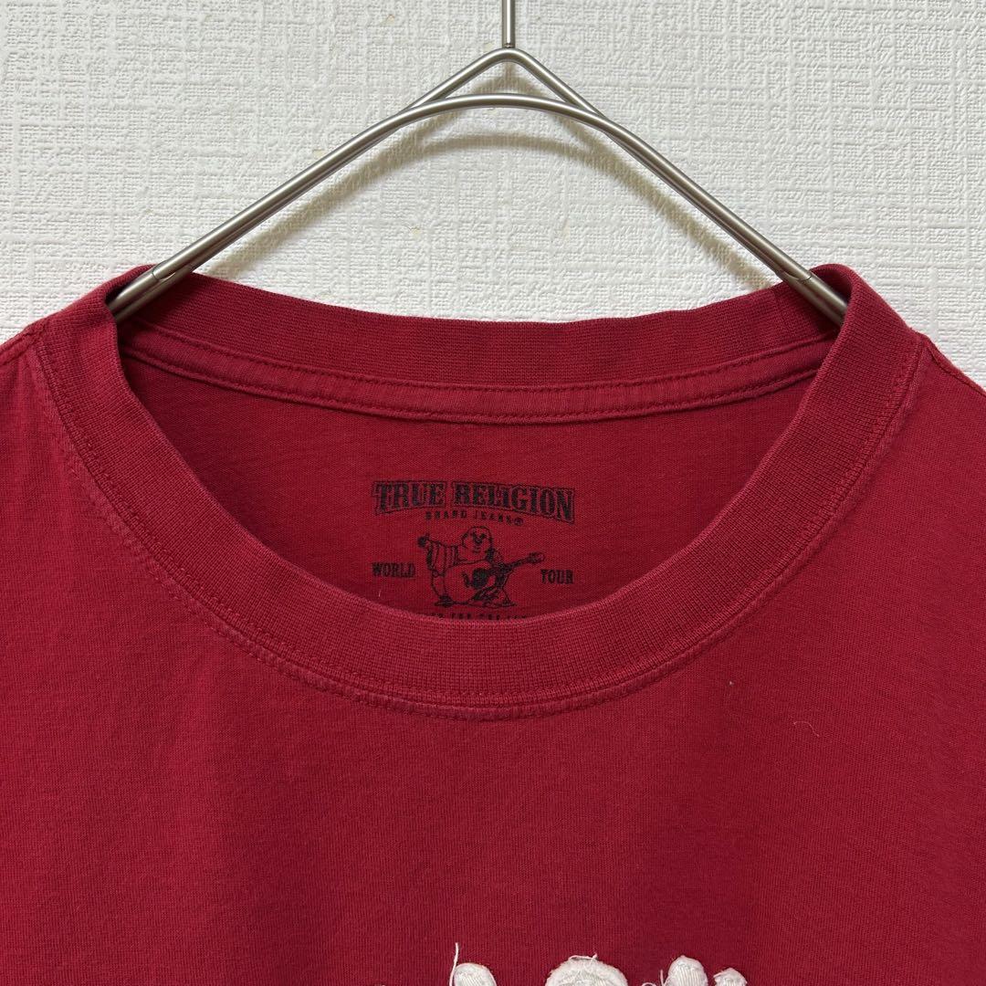 True Religion★半袖 クルーネック ロゴ トップス Tシャツ★赤★ True Religion☆半袖 クルーネック ロゴ トップス Tシャツ☆赤