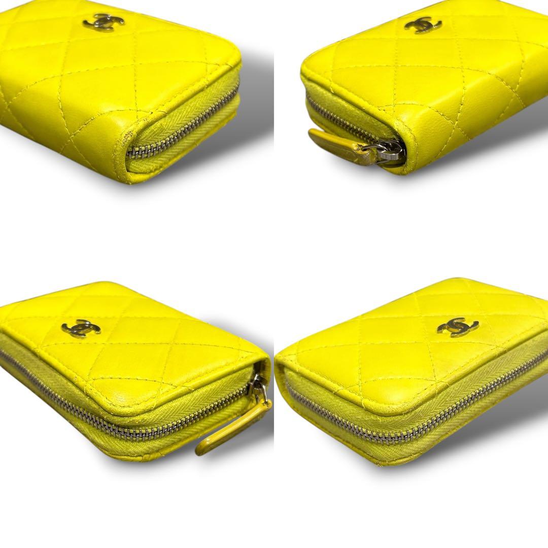 CHANEL シャネル マトラッセ コインケース ラムスキン イエロー ココ CHANEL シャネル マトラッセ コインケース ラムスキン イエロー ココ