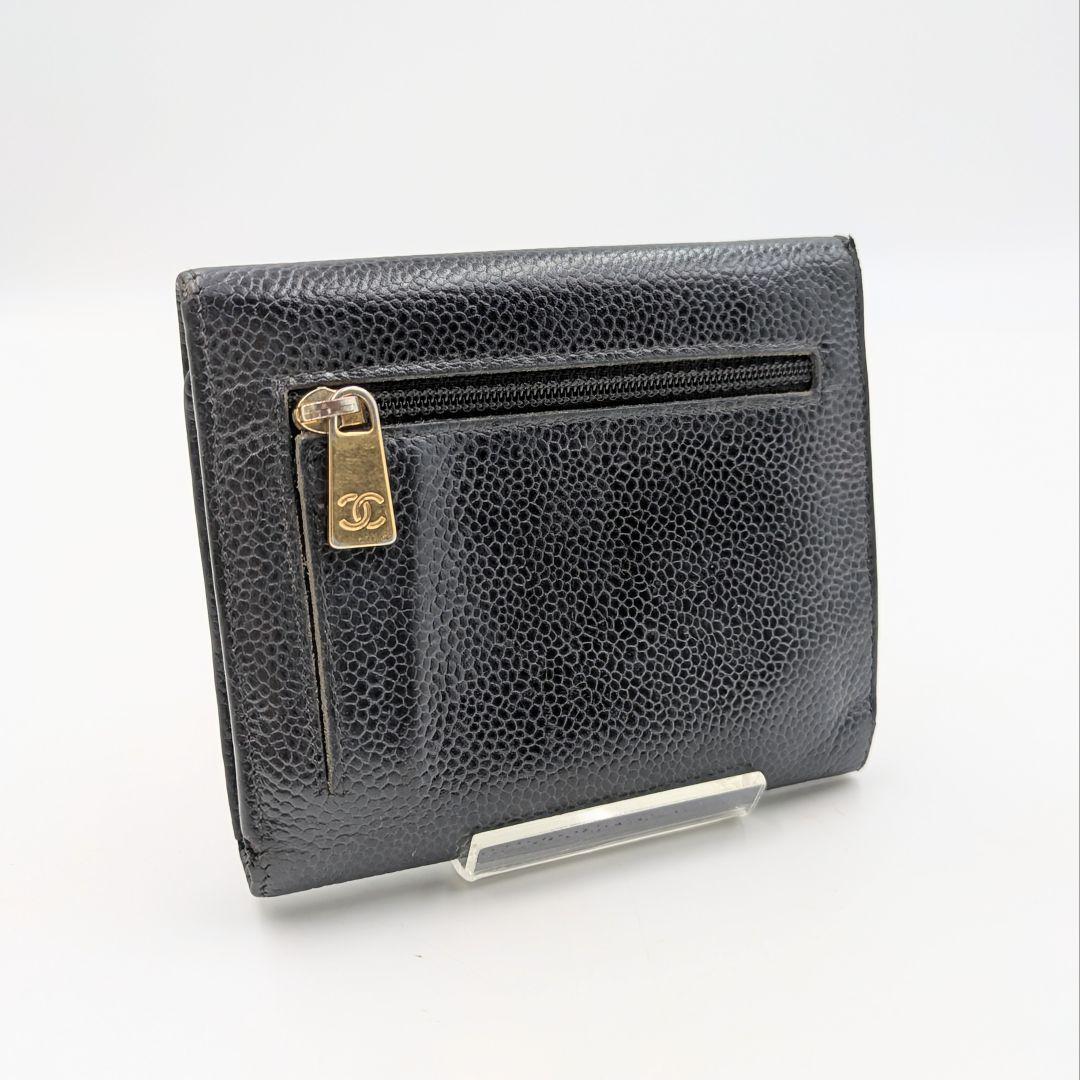 美品⭐️CHANEL シャネル キャビアスキン 二つ折り 財布 ココマーク