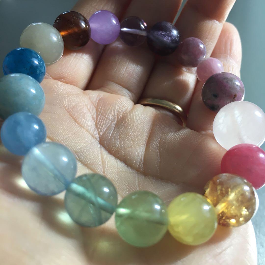 アクアマリン シトリン アメジスト 琥珀 多色 デザインブレスレット