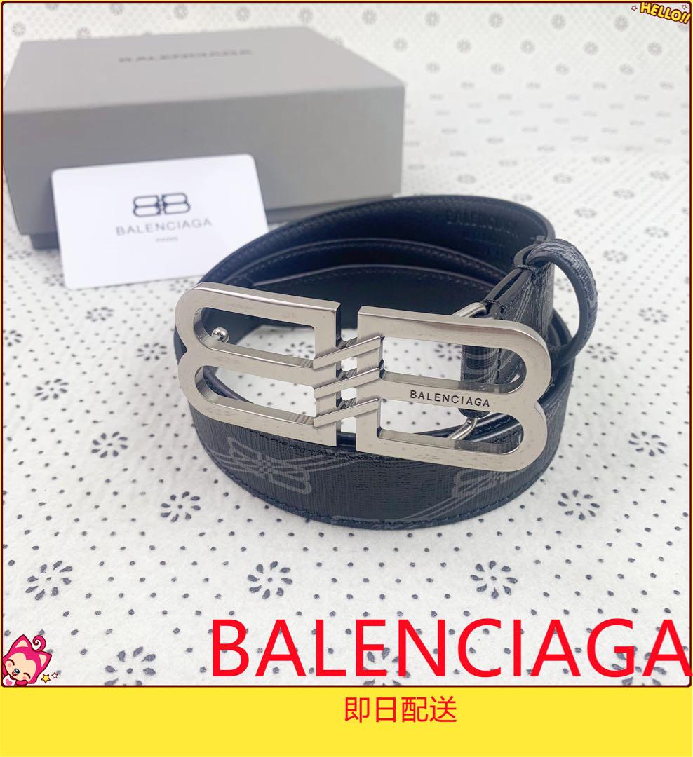 ✨美品✨BALENCIAGA BB レザーベルト ブラック