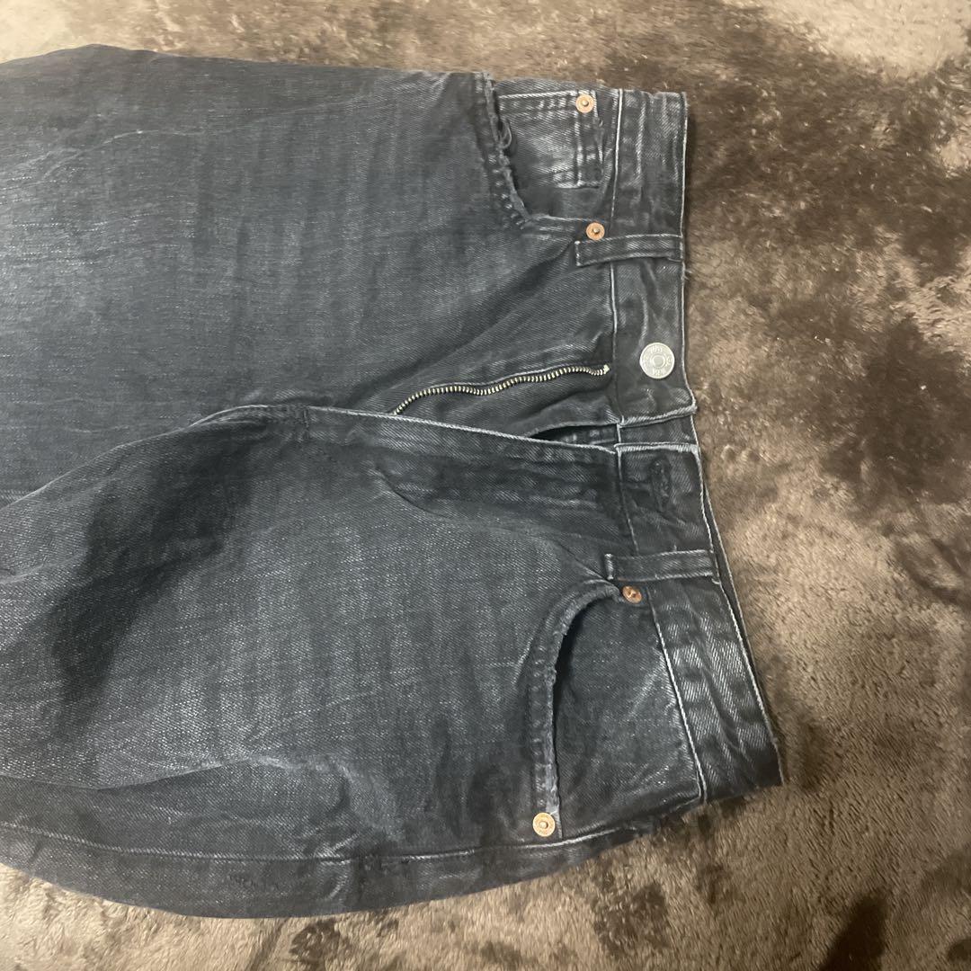 ZARA TRFバギーバルーンミッドライズジーンズ　黒ブラック　古着　EU32